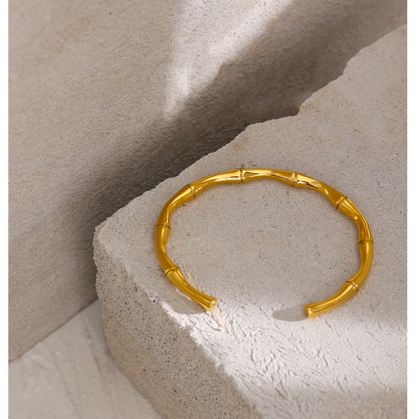 Golden Bamboo Cuff Bracelet