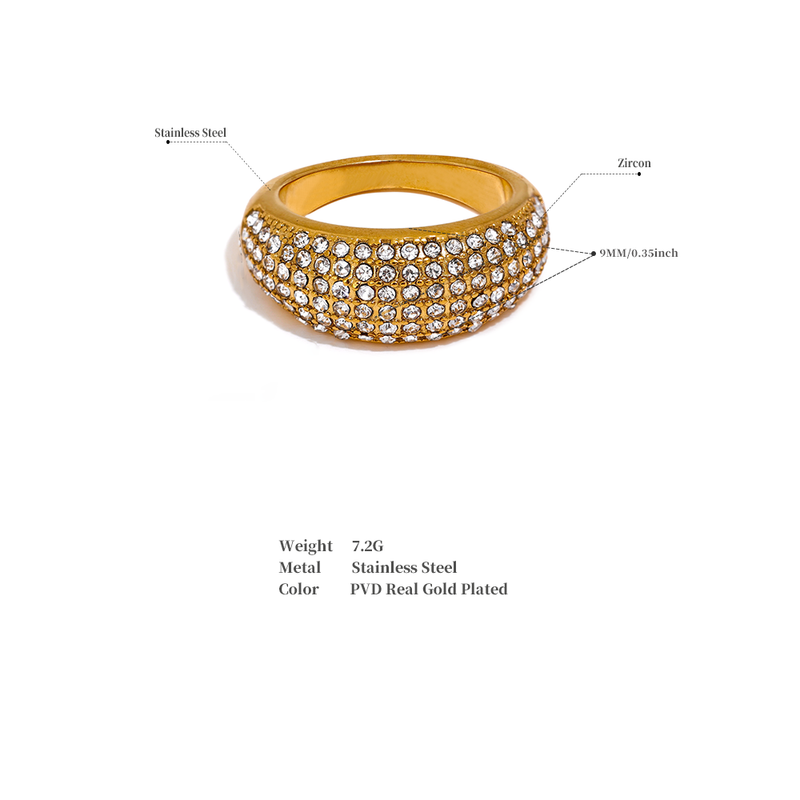 Cubic Zirconia Pave Ring