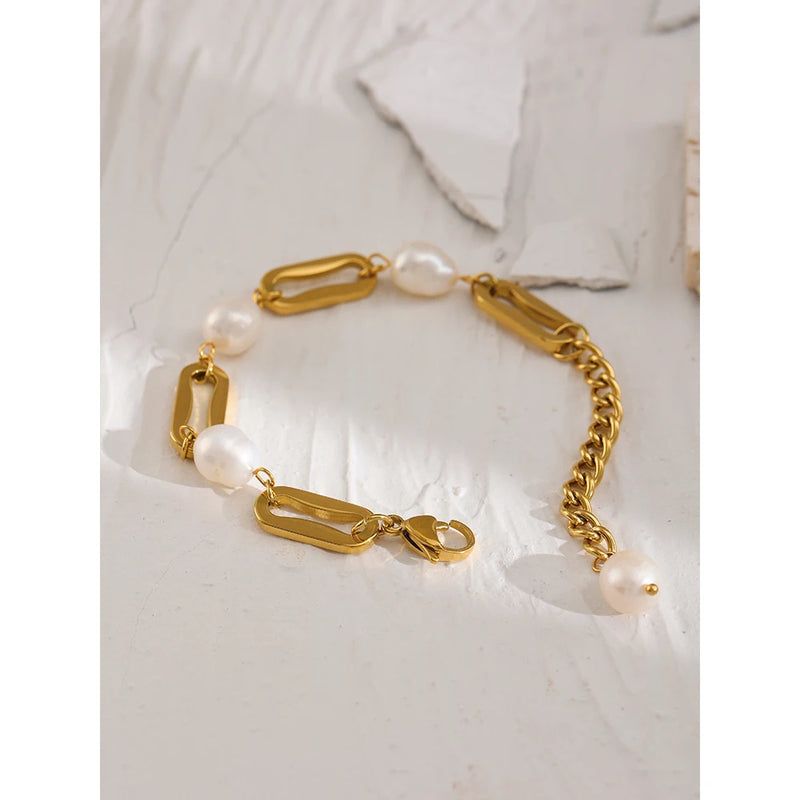 Elegant Chain Natural Pearl Bracelet