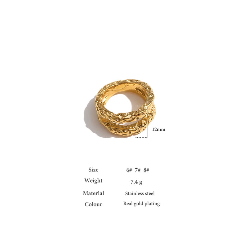 Golden Metalic Texture Ring