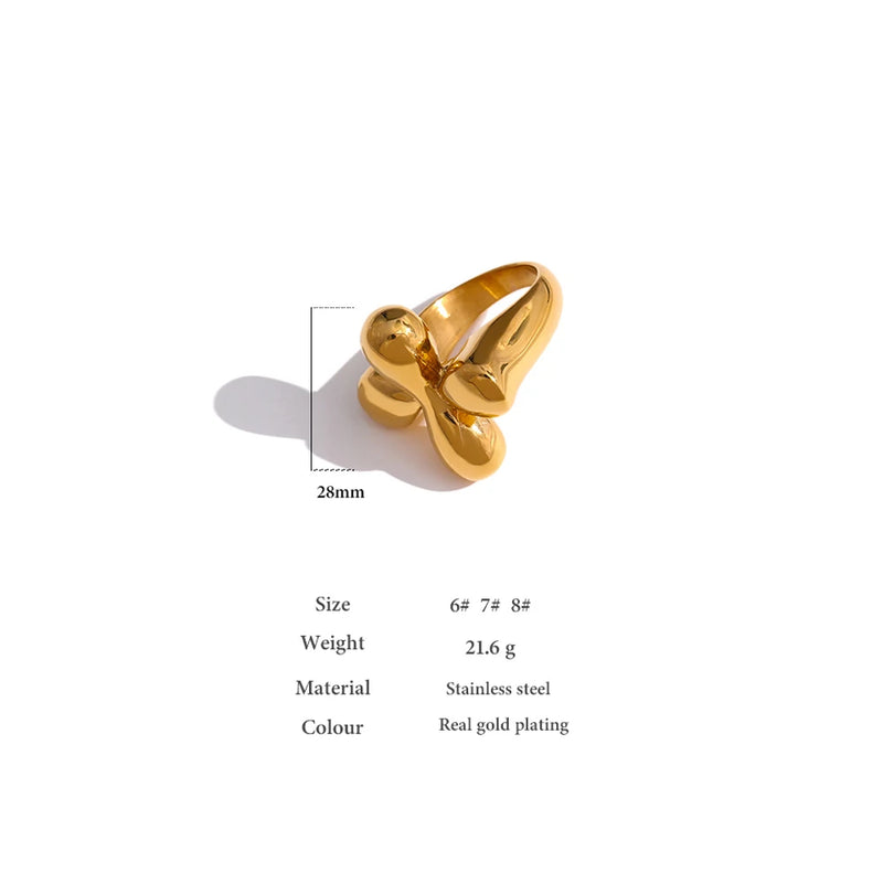 New Design Metalic Texture Golden Ring