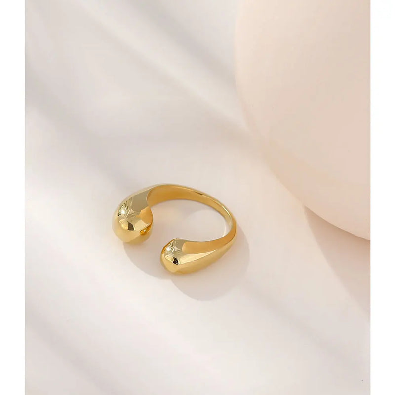 Golden Geometric Adjustable Open Ring