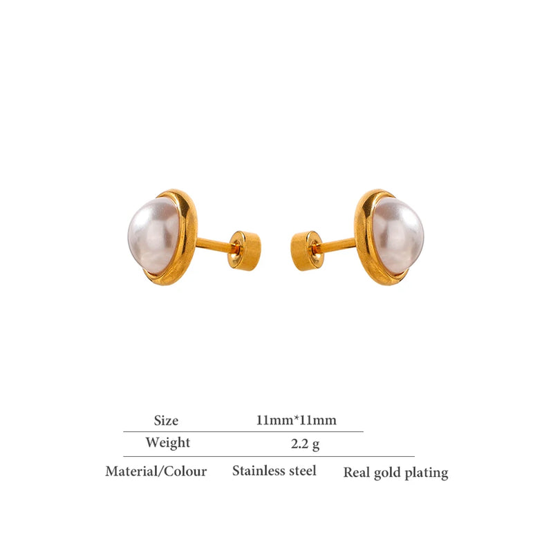 Pearls Screw-Back Stud Earrings