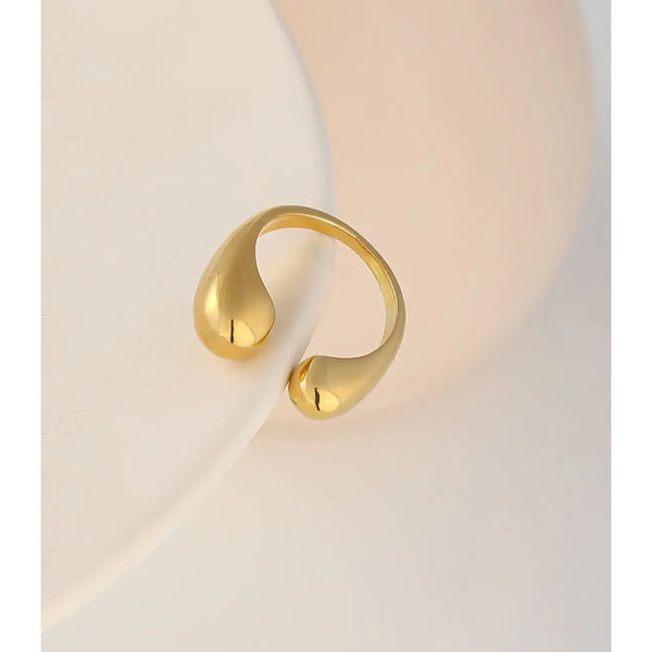 Golden Geometric Adjustable Open Ring