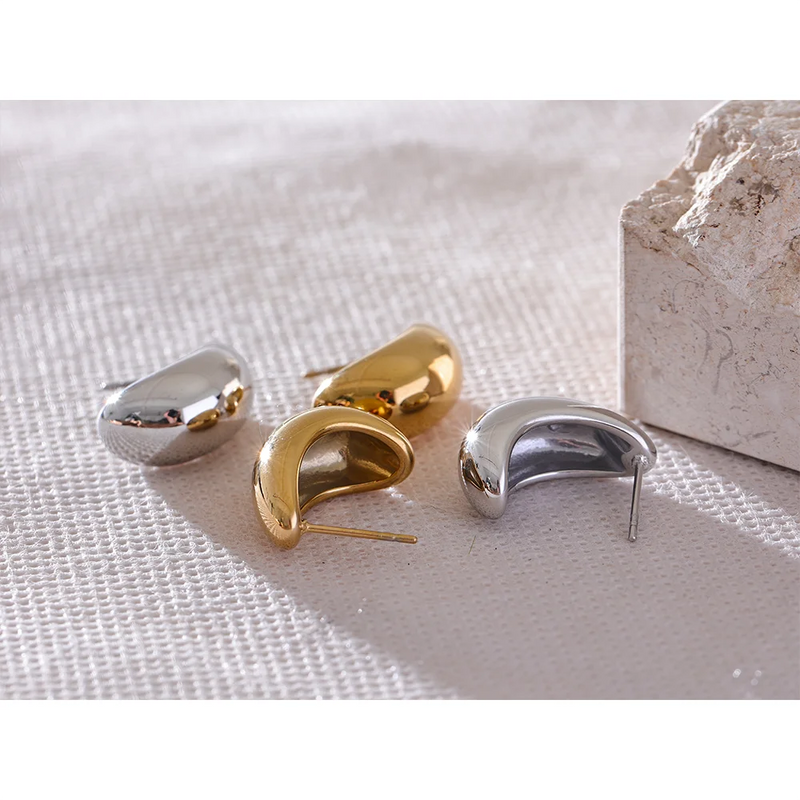 Smooth Metal Hoop Earrings