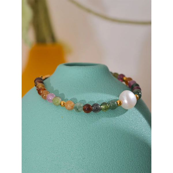 Natural Stone Pearl Colorful Bead Bracelet