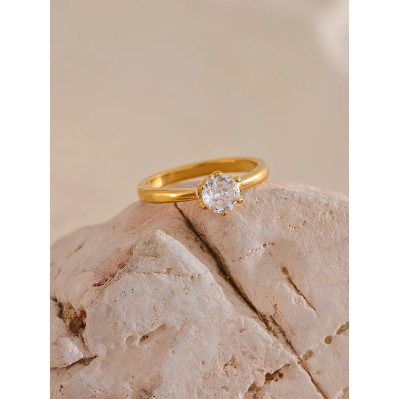 Cubic Zirconia Simple Classic Ring