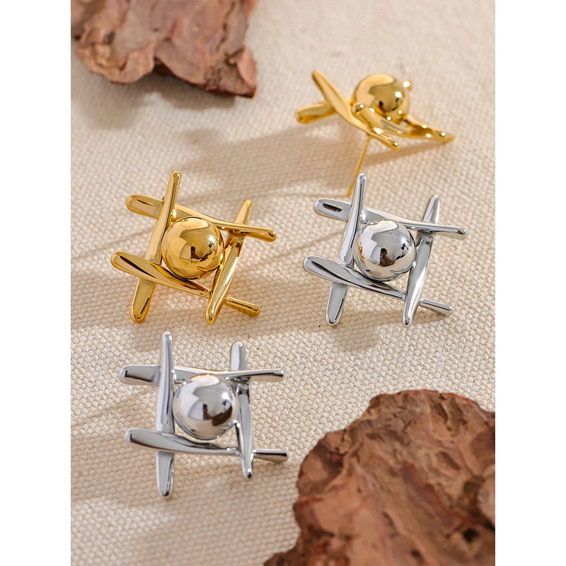 simple Geometric Stud Earrings