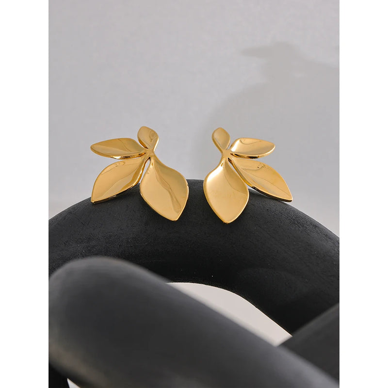 Flower Leaves Stud Earrings