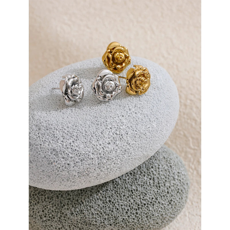 Rose Flower Stud Earrings