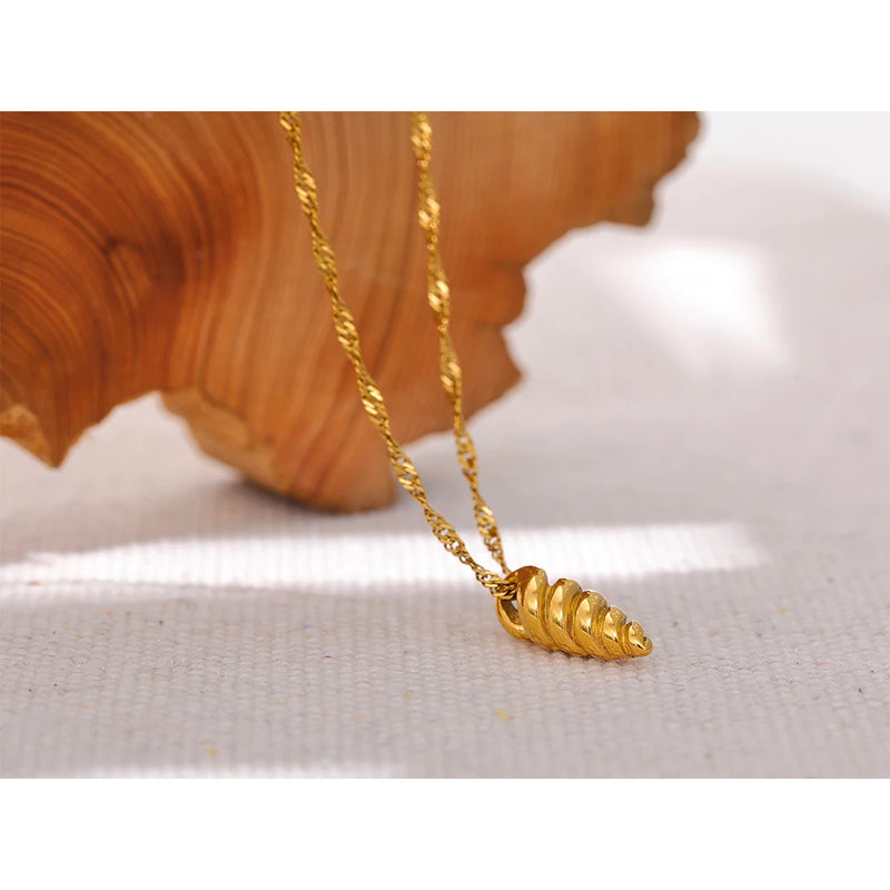 Golden Cone Conch Necklace