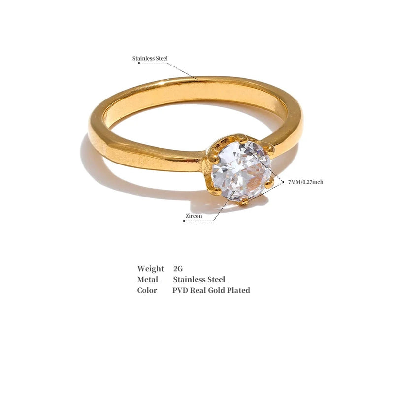 Cubic Zirconia Simple Classic Ring