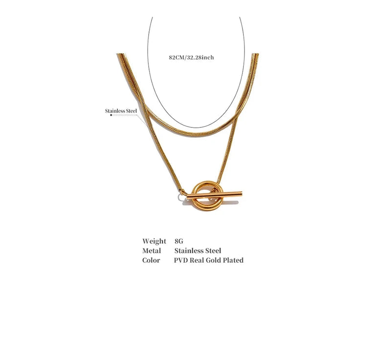 Double Layer Stacking Chain Basic Necklace