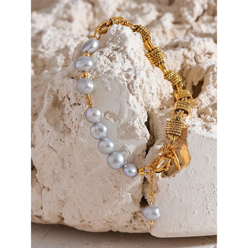 Pearl Grey Beads Bracelet