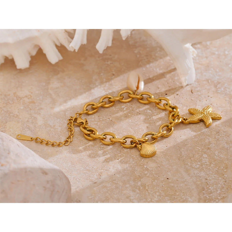 Starfish & Shell summer Chain Bracelet