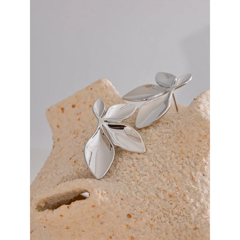 Flower Leaves Stud Earrings