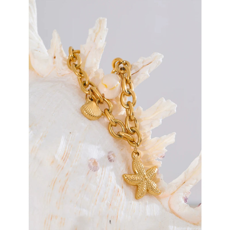 Starfish & Shell summer Chain Bracelet