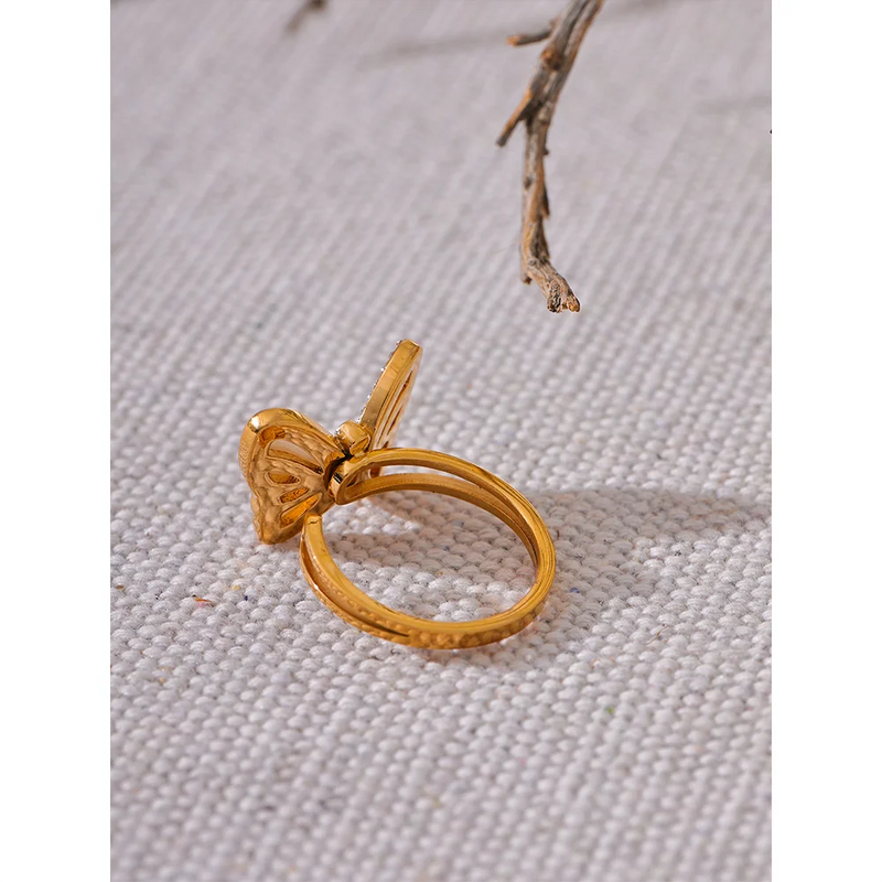 Natural Shell Butterfly Ring