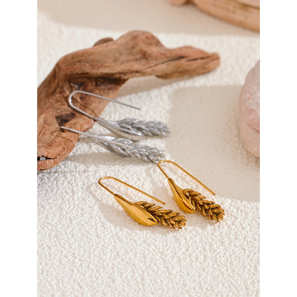 Golden Wheat Drop Earrings