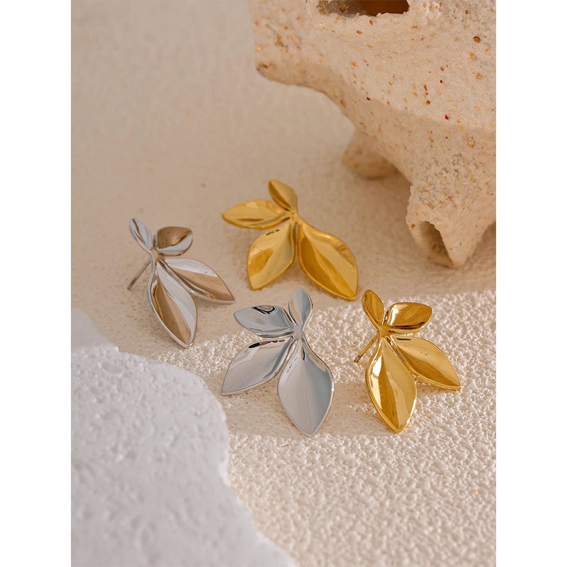 Flower Leaves Stud Earrings