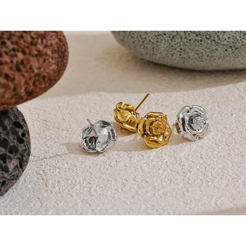 Rose Flower Stud Earrings