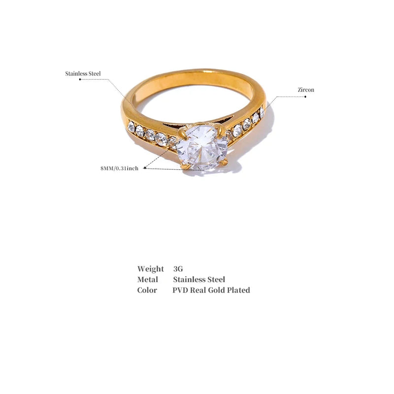 Eternal Radiance: A Cubic Zirconia Classic Ring