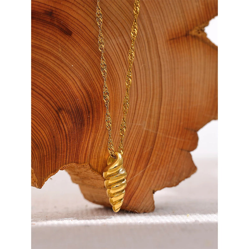 Golden Cone Conch Necklace