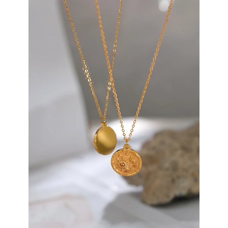 Cosmic Harmony: A Celestial Moon and Sun Necklace