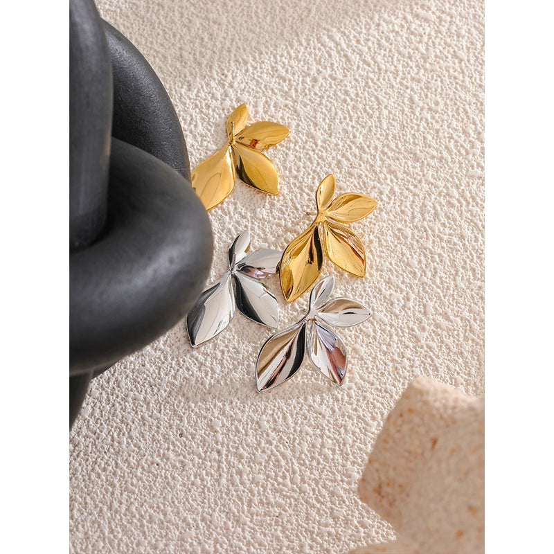 Flower Leaves Stud Earrings