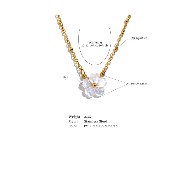 Fashion Natural Shell Flower Necklace